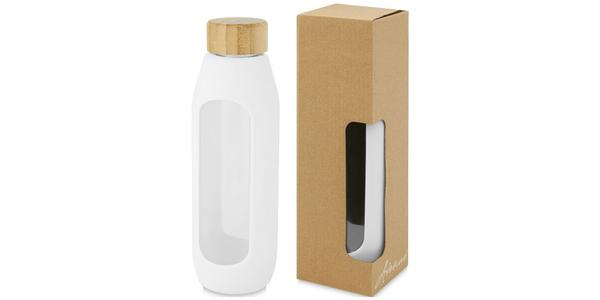 Bouteille Tidan de 600 ml en verre borosilicate avec grip en silicone