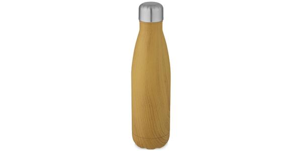 Bouteille isotherme Cove 500 ml en acier inoxydable imitation bois