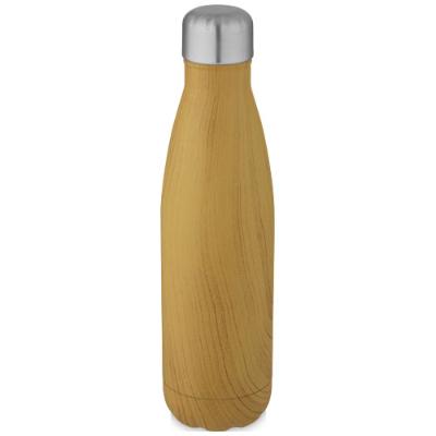 Bouteille isotherme Cove 500 ml en acier inoxydable imitation bois