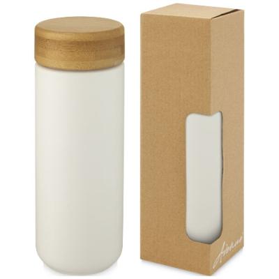Gobelet en céramique Lumi de 300 ml avec couvercle en bambou