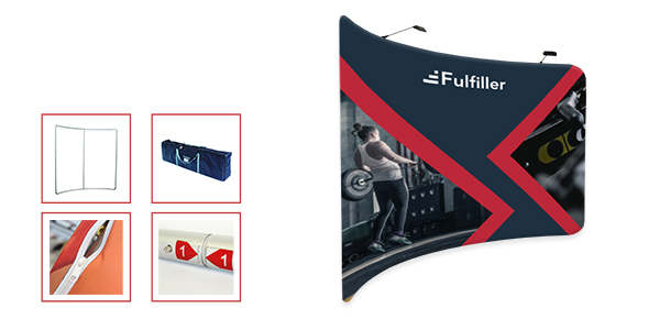 stand textile tendu courbe