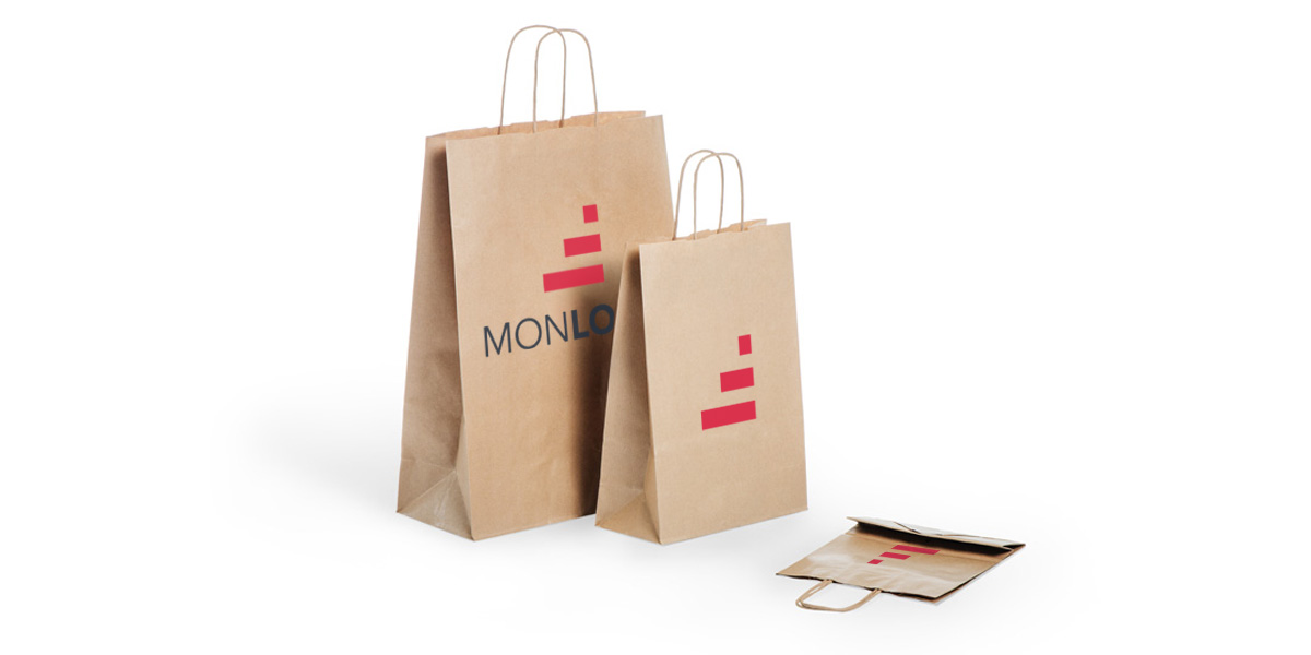 Sac kraft avec poignée torsadée