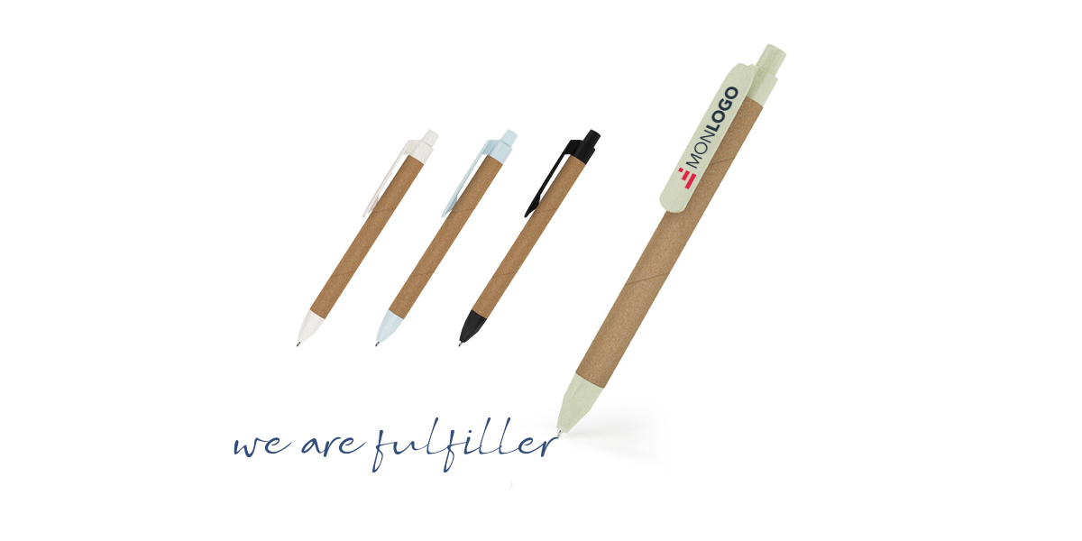 Stylos en liège et fibre de paille de blé